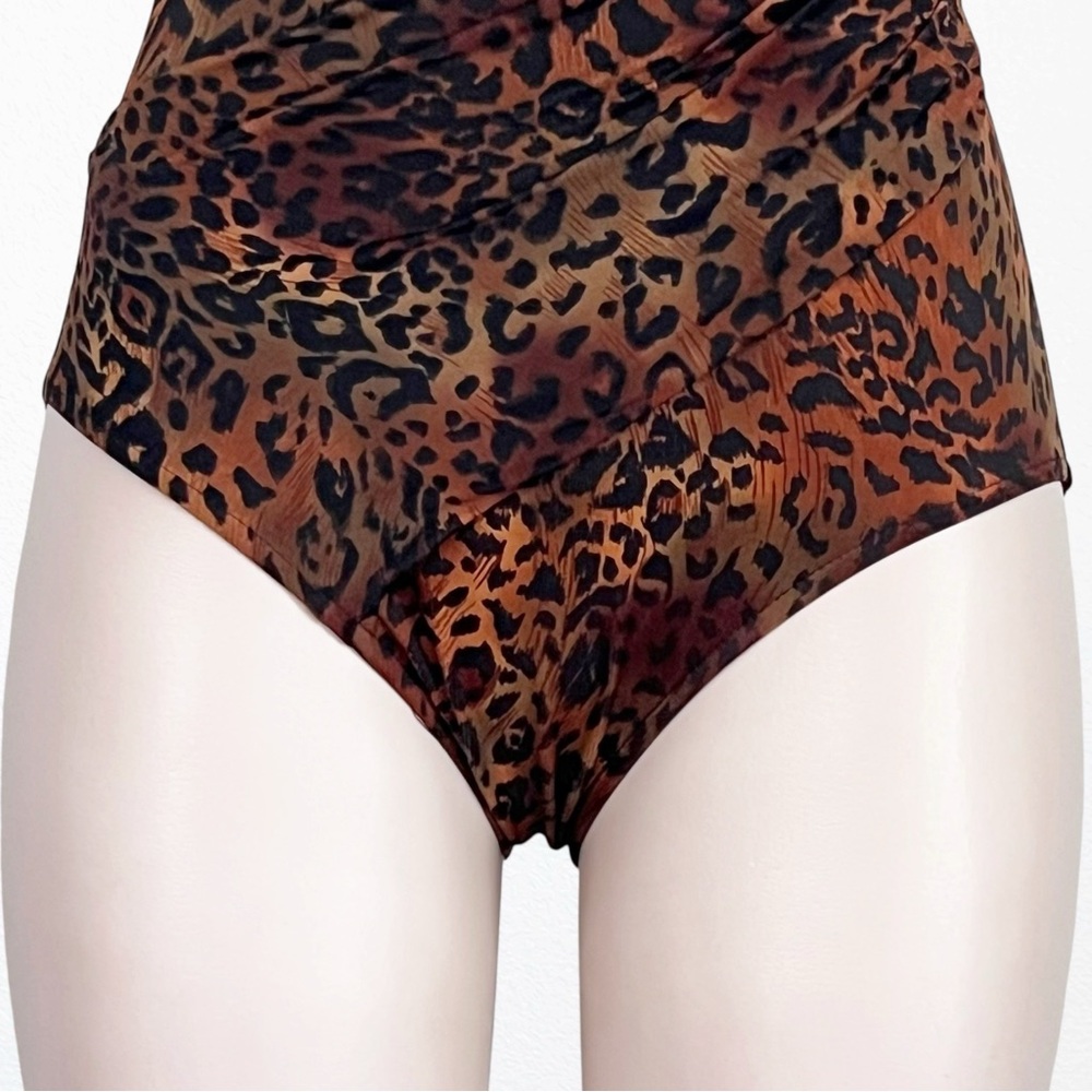 Miraclesuit Oceanus Swimsuit Cheetah SZ 10 Made in USA Beach Vacay Cruise Pinup - Picture 6 of 14